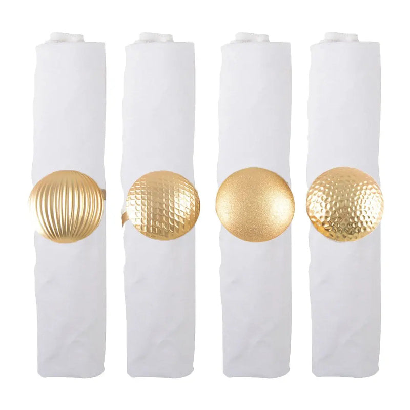 Rond de serviette en rotin et perles dorées — décoration de table Zistyhome
