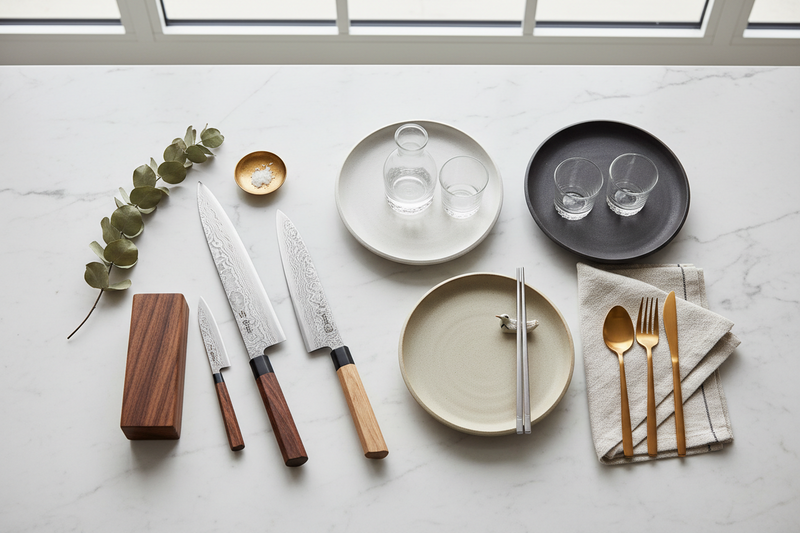 Idées cadeaux premium 100€+ — couteaux japonais et art de la table Zistyhome