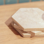 Marble Coasters Handmade Set de 4 ou 8 INAI (blanc)