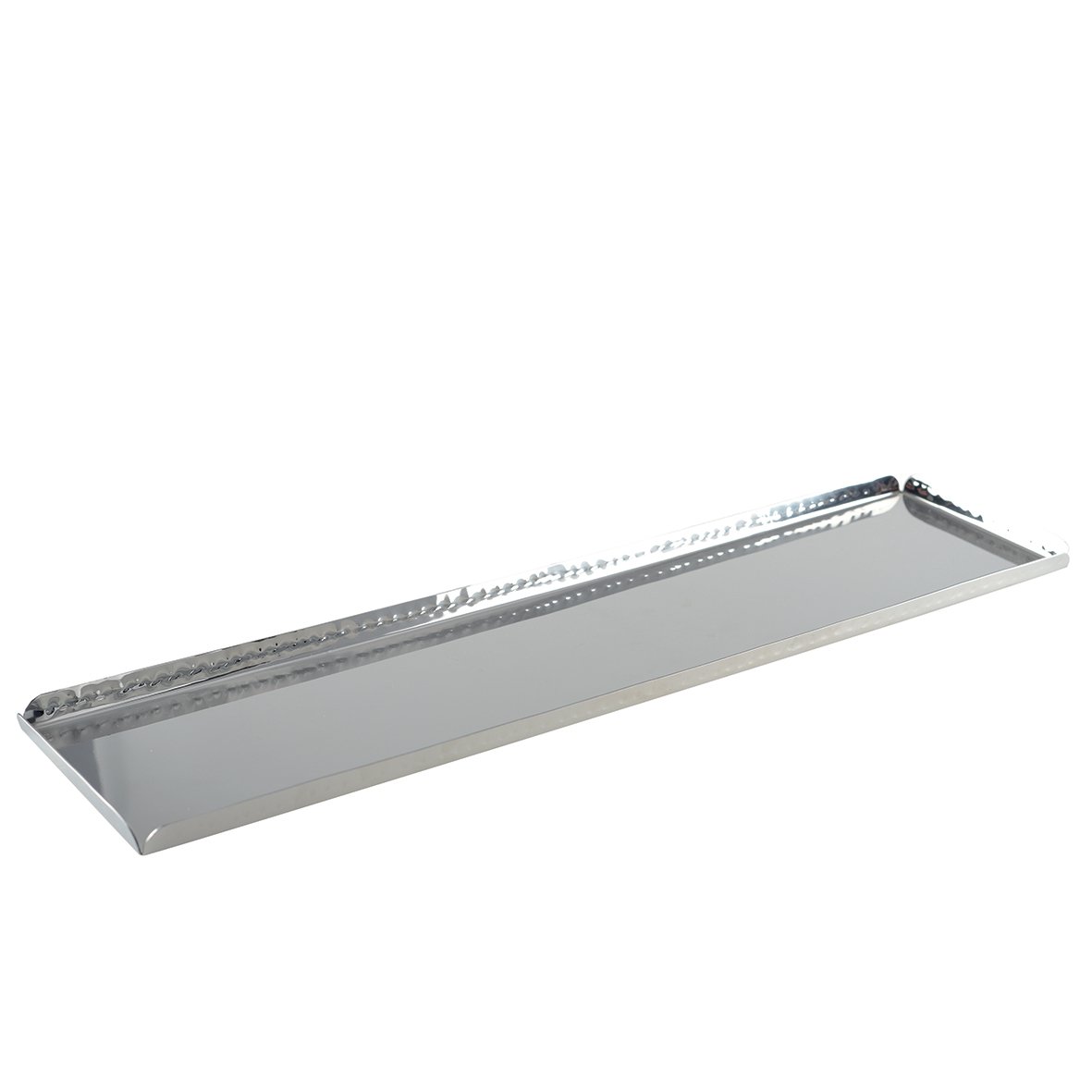Plateau rectangulaire martelé effet miroir 50x11.5x1.25cm