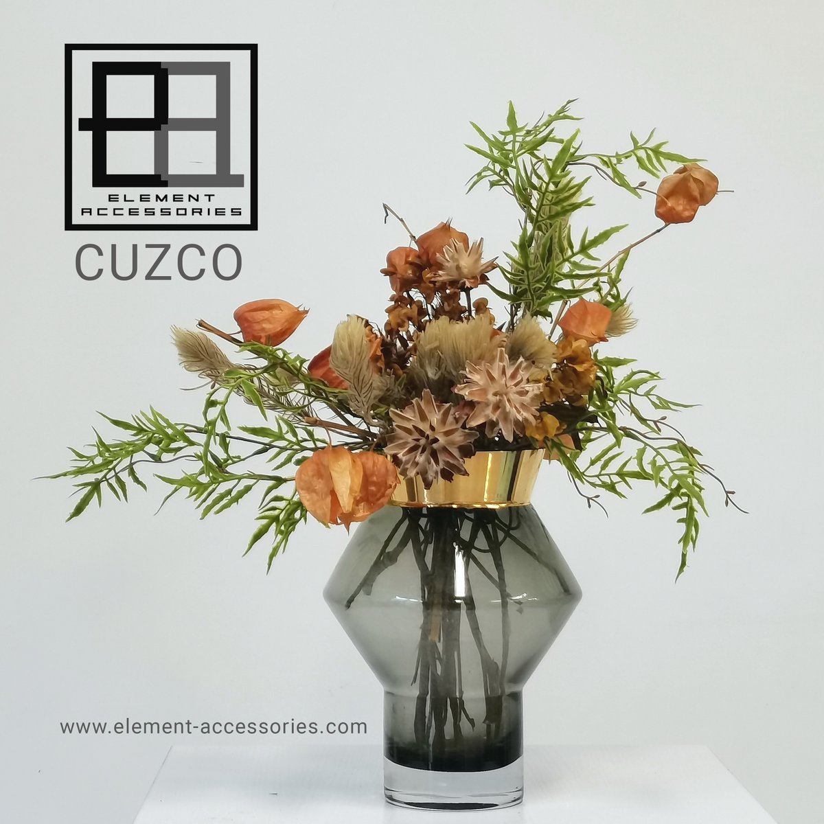vase en verre élégant avec bord en or 24 carats, CUZCO
