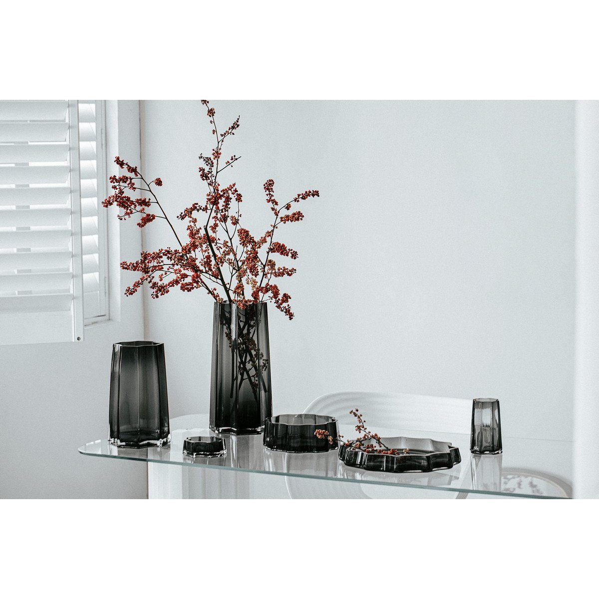 Vase haut de luxe moderne-classique, design belge élégant, LENOX 40 Gris