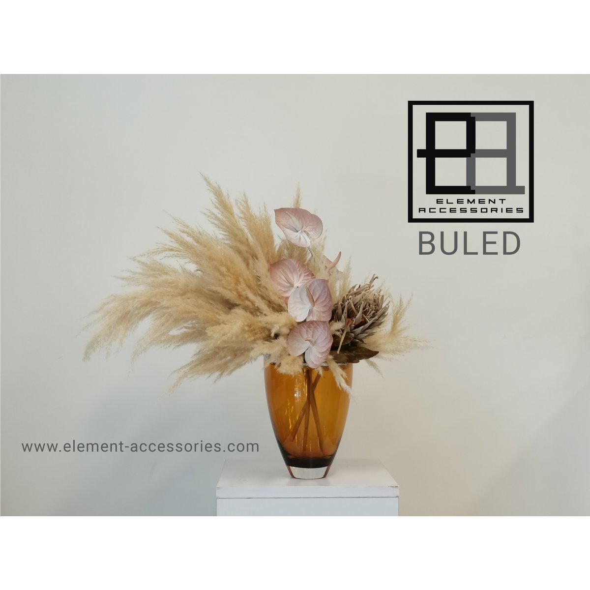 vase en verre de couleur ambre foncé en verre de luxe, BULED