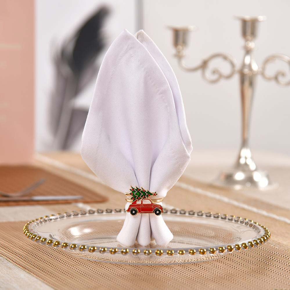 Lot de 4 ronds de serviettes noël
