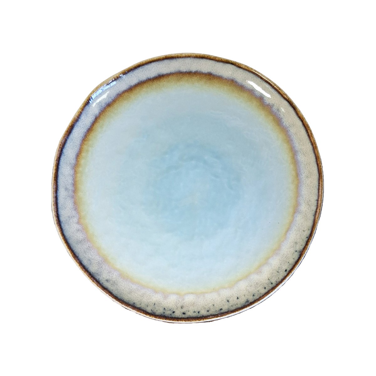 Assiette plate turquoise en porcelaine 27x27x1.6cm
