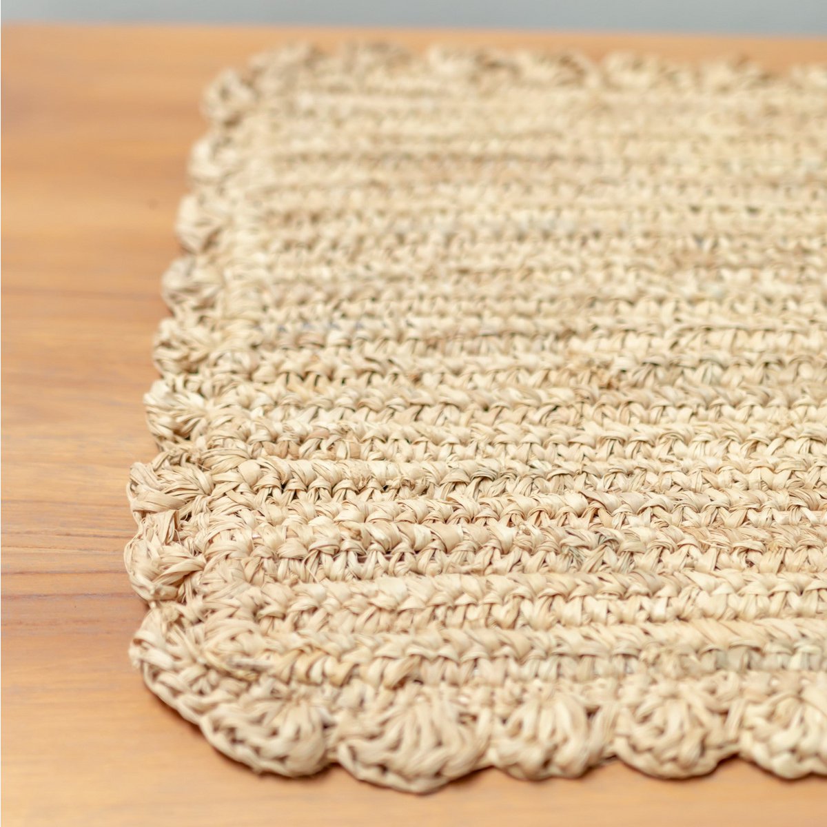 Set de table (Lot de 2, 4 ou 6) 50x30 cm | Set de table rectangulaire Boho KUARA tissé en raphia