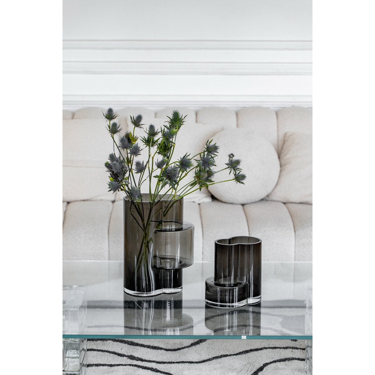 Vase haut moderniste innovant, design haut de gamme, constructiviste FUSIO 32 Gris