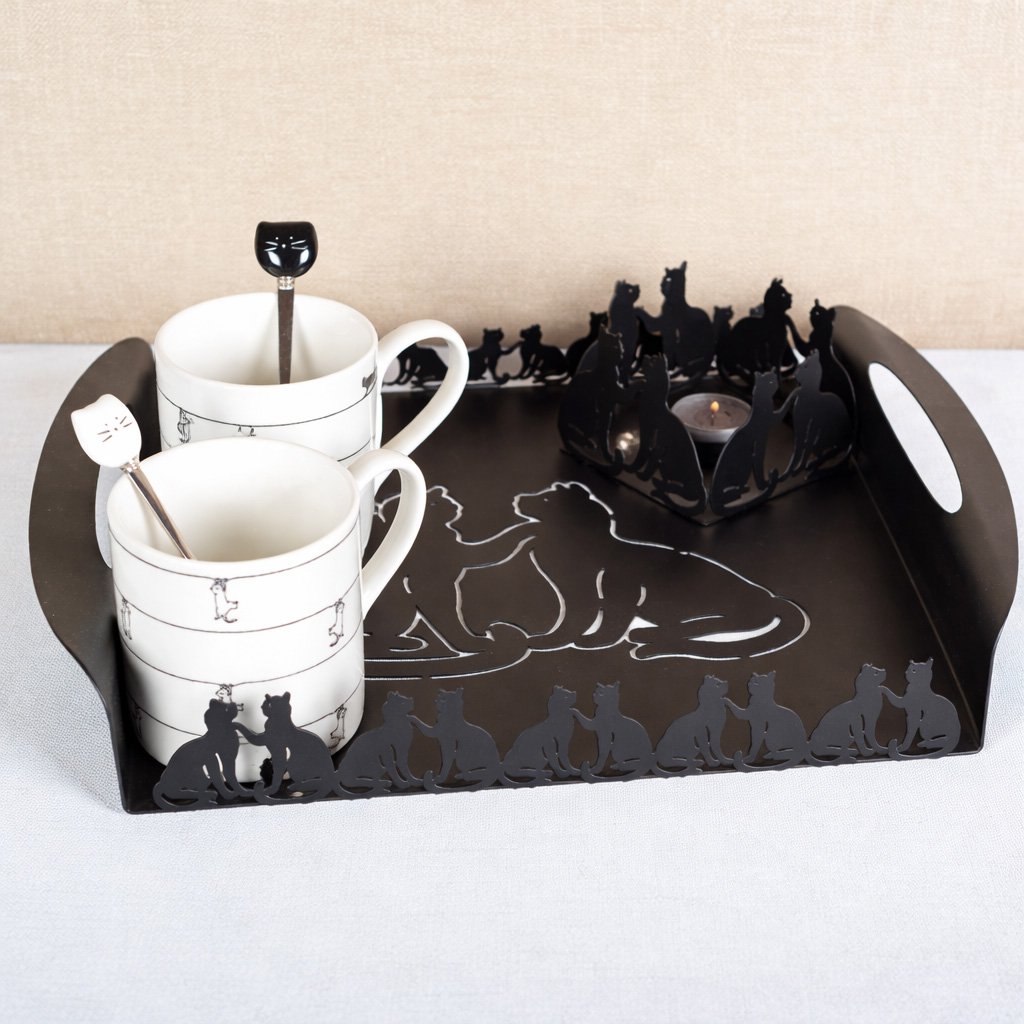 Plateau chat noir 40x30x5cm