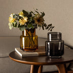 Art de la Table Petit vase au design moderne et classe de style rétro, couleur ambre, TYLER07AM Zistyhome art de la table