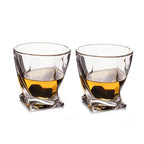 Verres à whisky - Twisted (lot de 2) avec 2 pierres de glace (pierres de refroidissement)