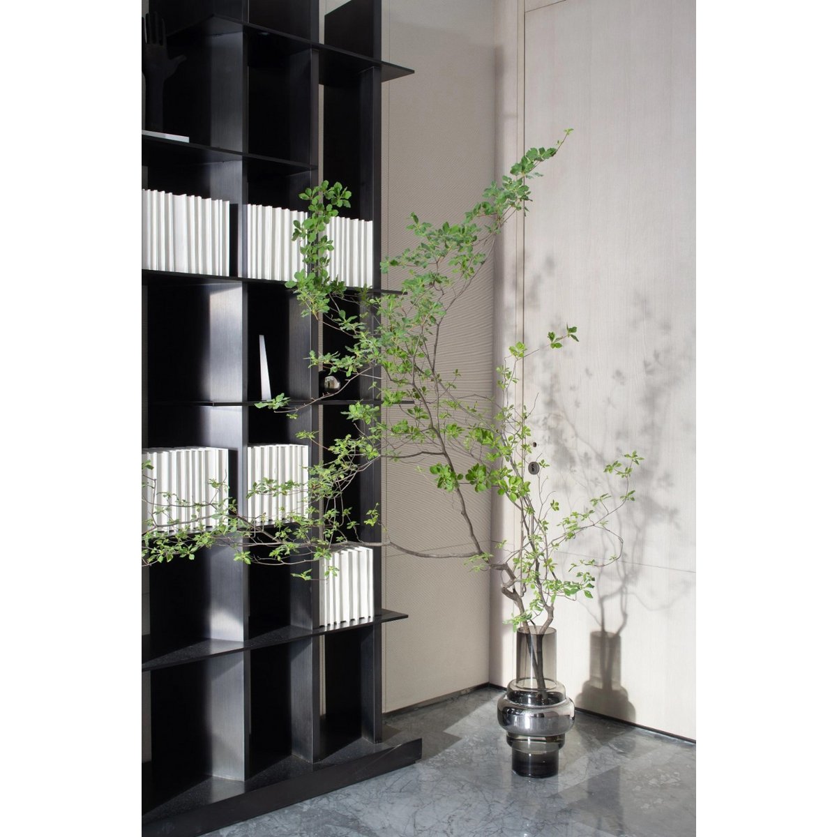 XXL-Vase aus dickem Glas im Retro-Stil, Serie: TYLER 46GR, 9 mm dickes Luxusglas
