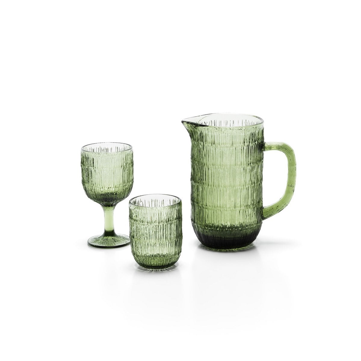 Le verre à eau Moss Ripple - Vert