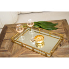 Plateau miroir rectangulaire doré 56x36x5cm