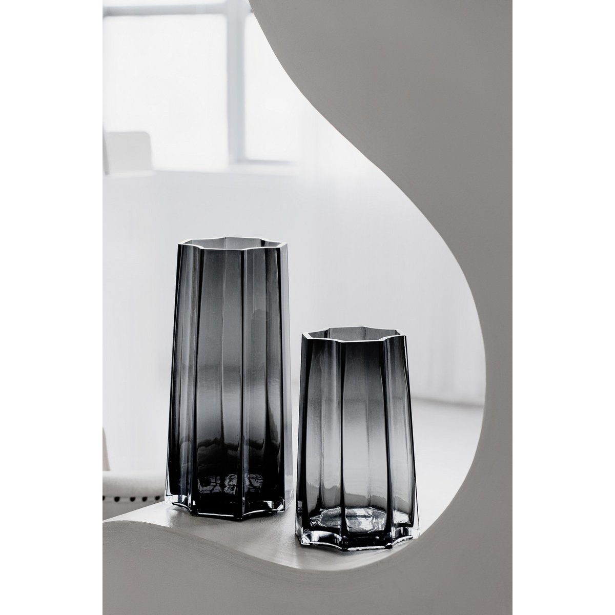 Vase haut de luxe moderne-classique, design belge élégant, LENOX 40 Gris