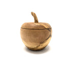 Salière en forme de pomme avec pelle à sel, bois d'olivier