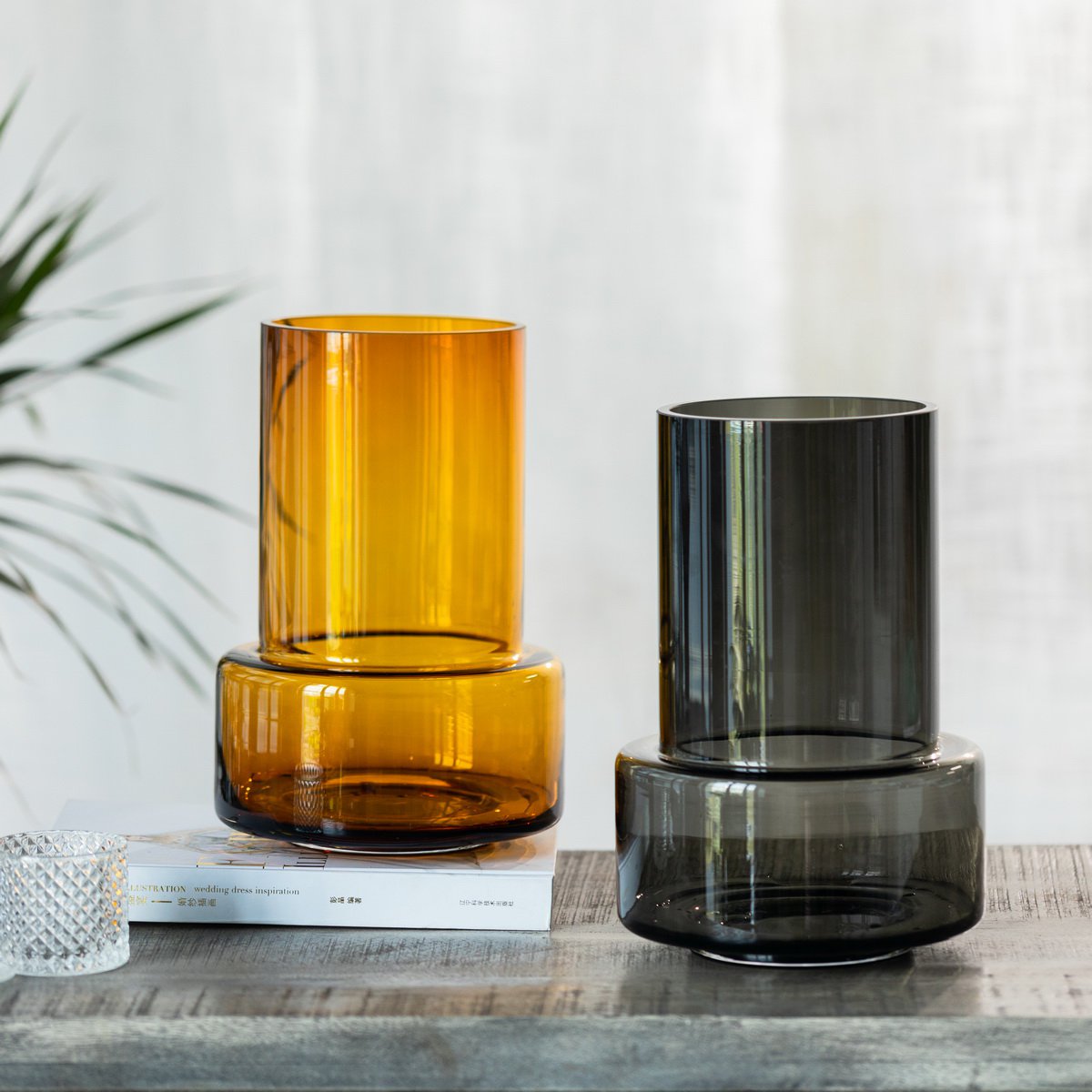 Art de la Table Vase design rétro moderne, couleur gris foncé, TYLER12GR Zistyhome art de la table