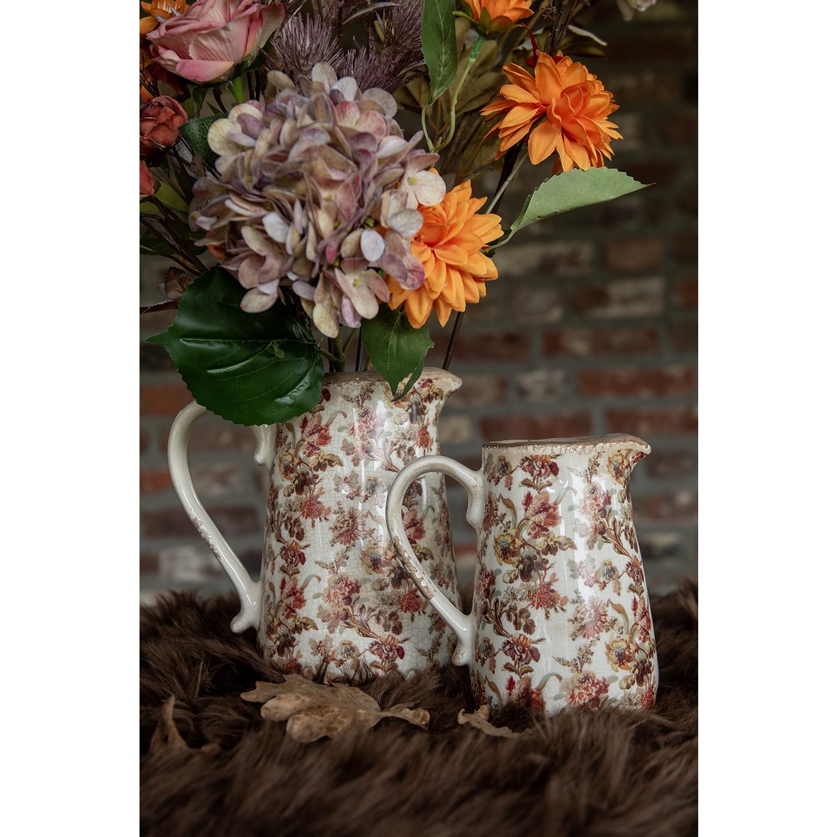 La décoration peut être 21x15x23 cm Puche florale en céramique rose beige
