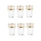 Tasses à thé en verre bords dorés 175ml - lot de 6