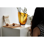 Art de la Table grand vase en verre, cristal clair, ambre, BULED 30 AMBER Verre de 9 mm d'épaisseur Zistyhome art de la table