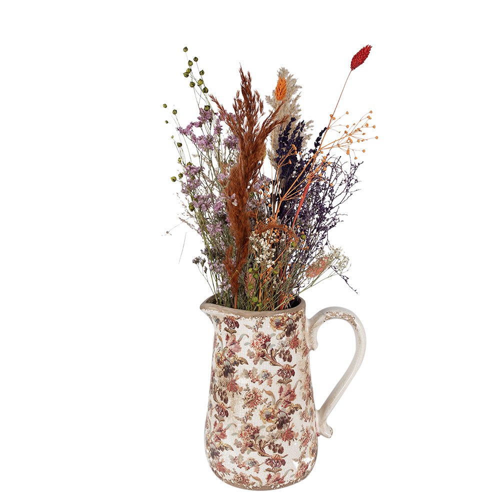 La décoration peut être 21x15x23 cm Puche florale en céramique rose beige