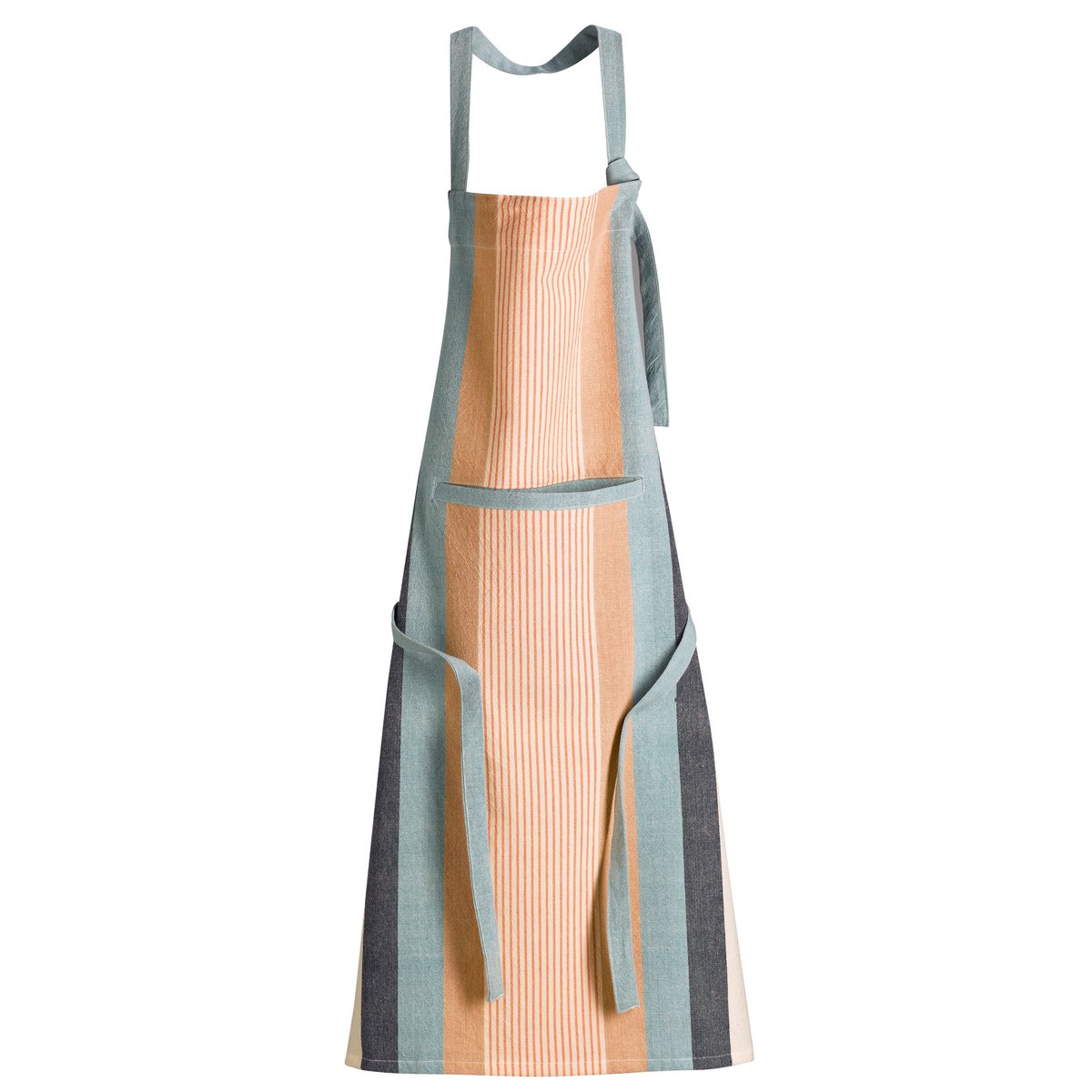 Tablier de cuisine recyclé Yuna avec poche Azur 72 x 85