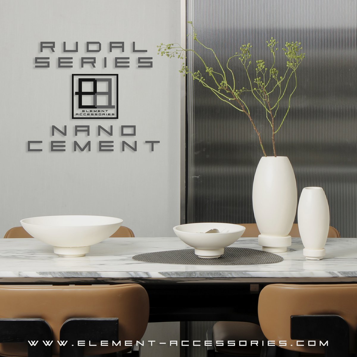 Vase moderne innovant, micro-ciment, Top Design, RUD22WH