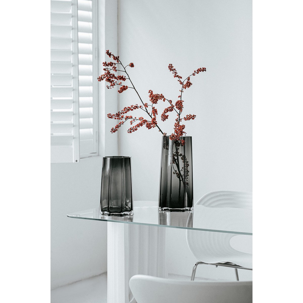Vase haut de luxe moderne-classique, design belge élégant, LENOX 40 Gris
