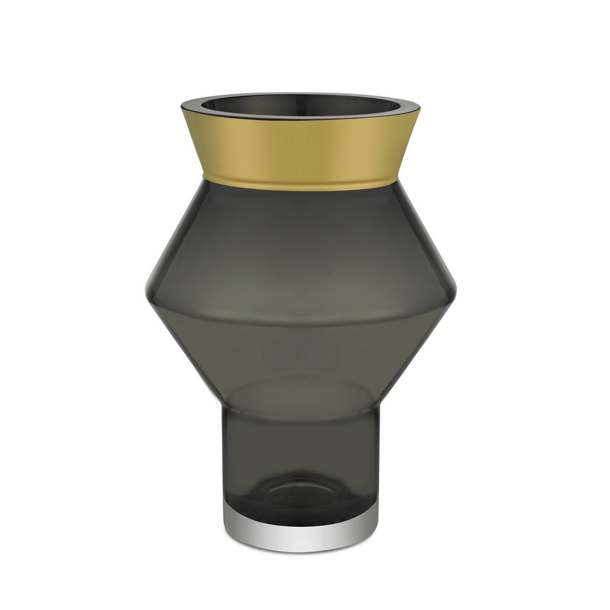 Vase rond angulaire jaggy avec de l'or peint sur la partie supérieure, série : CUZCO