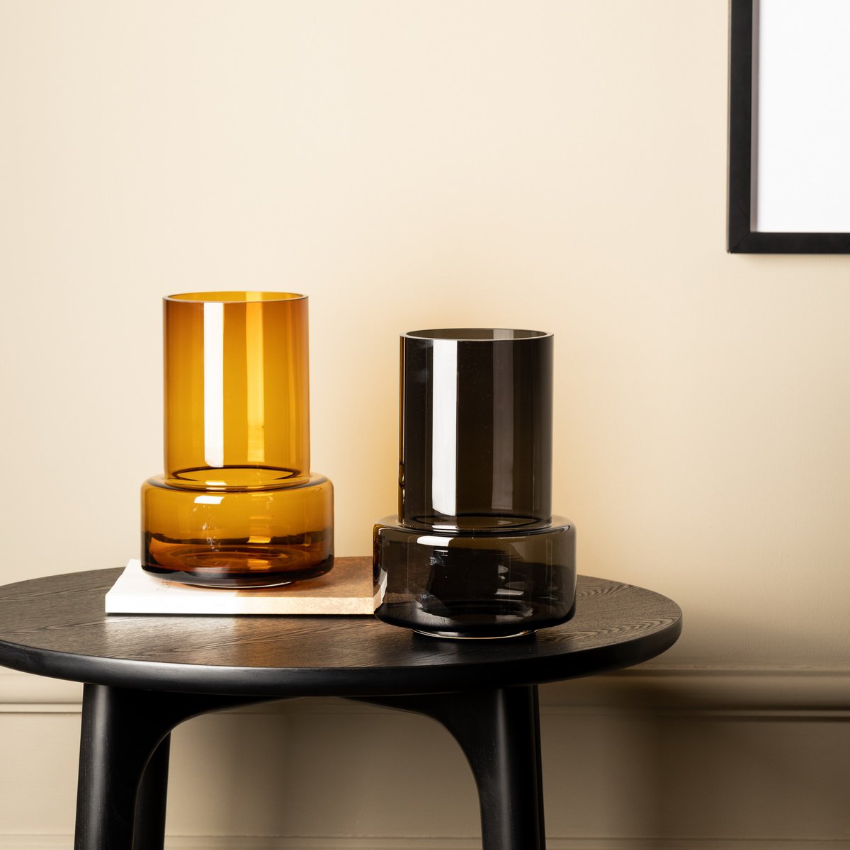 Vase design rétro moderne, couleur gris foncé, TYLER12GR