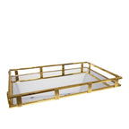 Plateau miroir rectangulaire doré 56x36x5cm