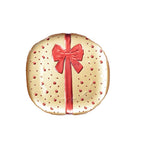 Assiette plate dorée avec nœud papillon rouge 21x21x2cm