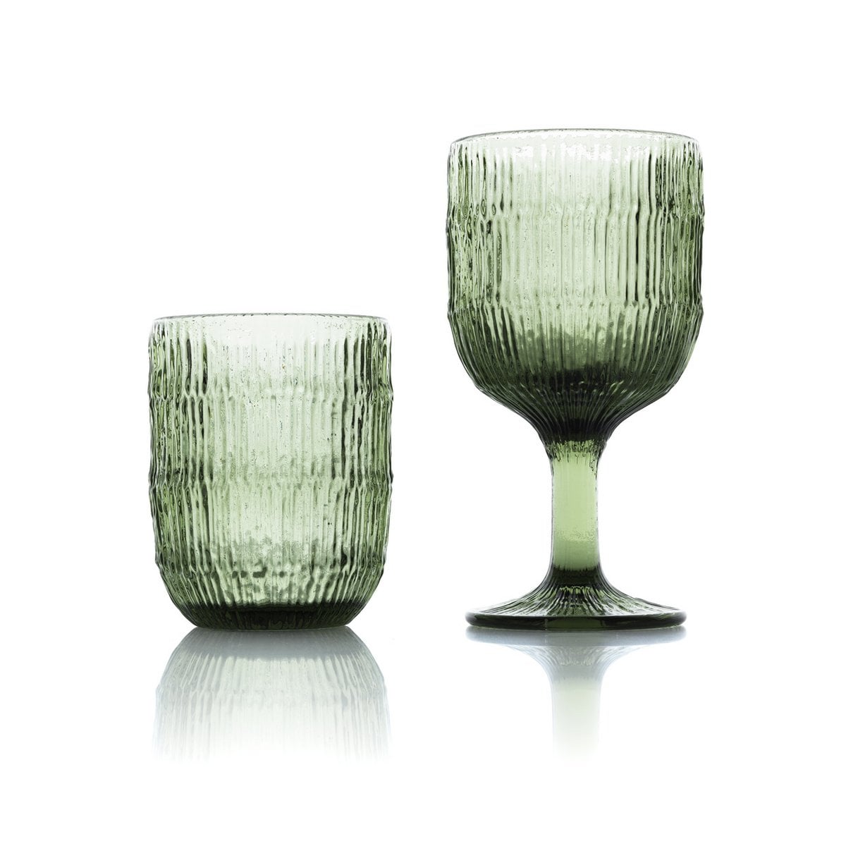 Le verre à eau Moss Ripple - Vert