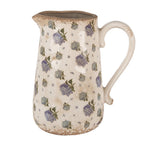 La décoration peut être de 21x15x23 cm cruche florale en céramique bleu beige