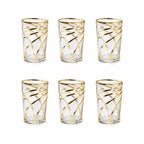 Tasses à thé spirale dorée - lot de 6