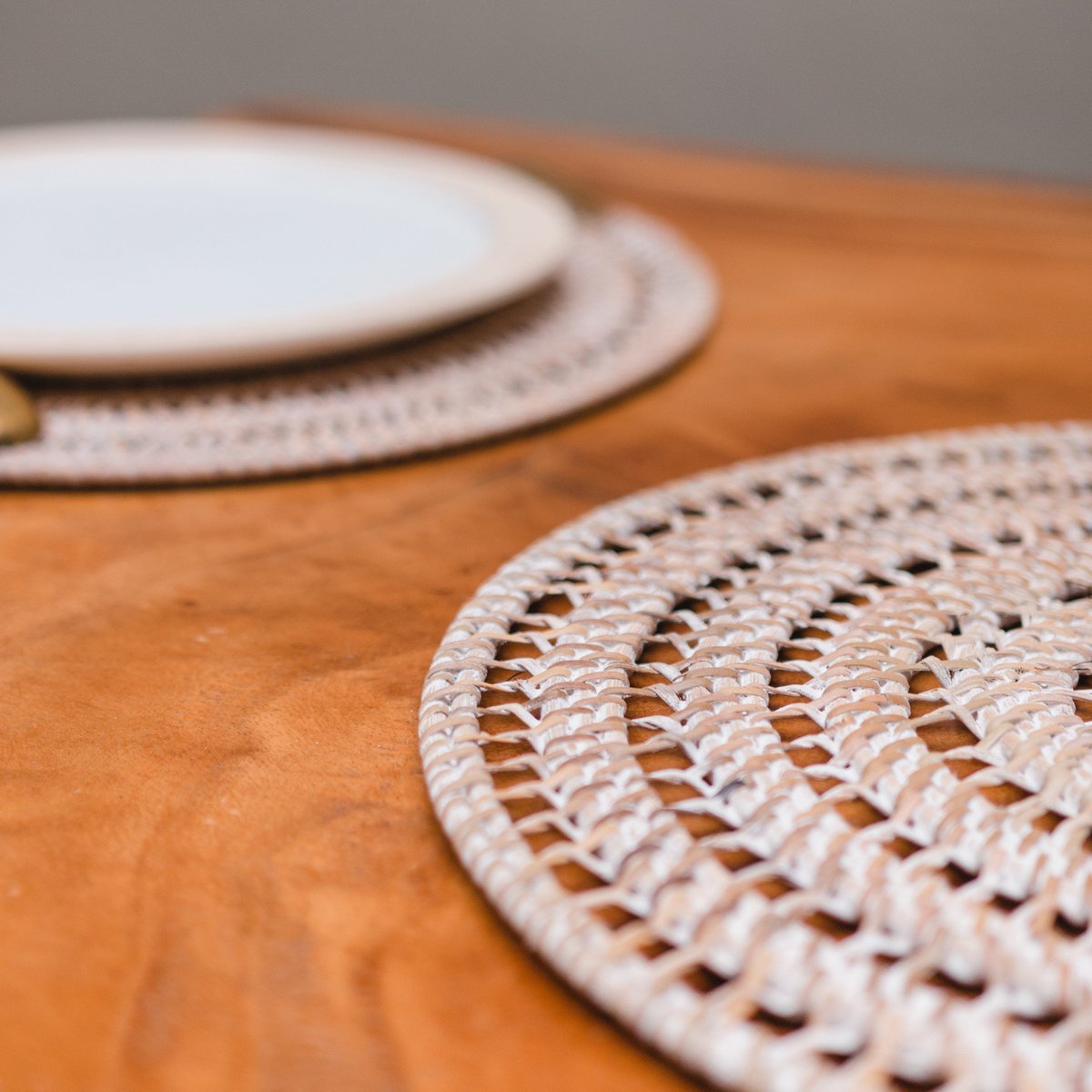 Set de table (Lot de 2, 4 ou 6) ILUH 35 cm | Set de table Boho en rotin