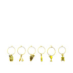 Marques verre charme dorés - lot de 6