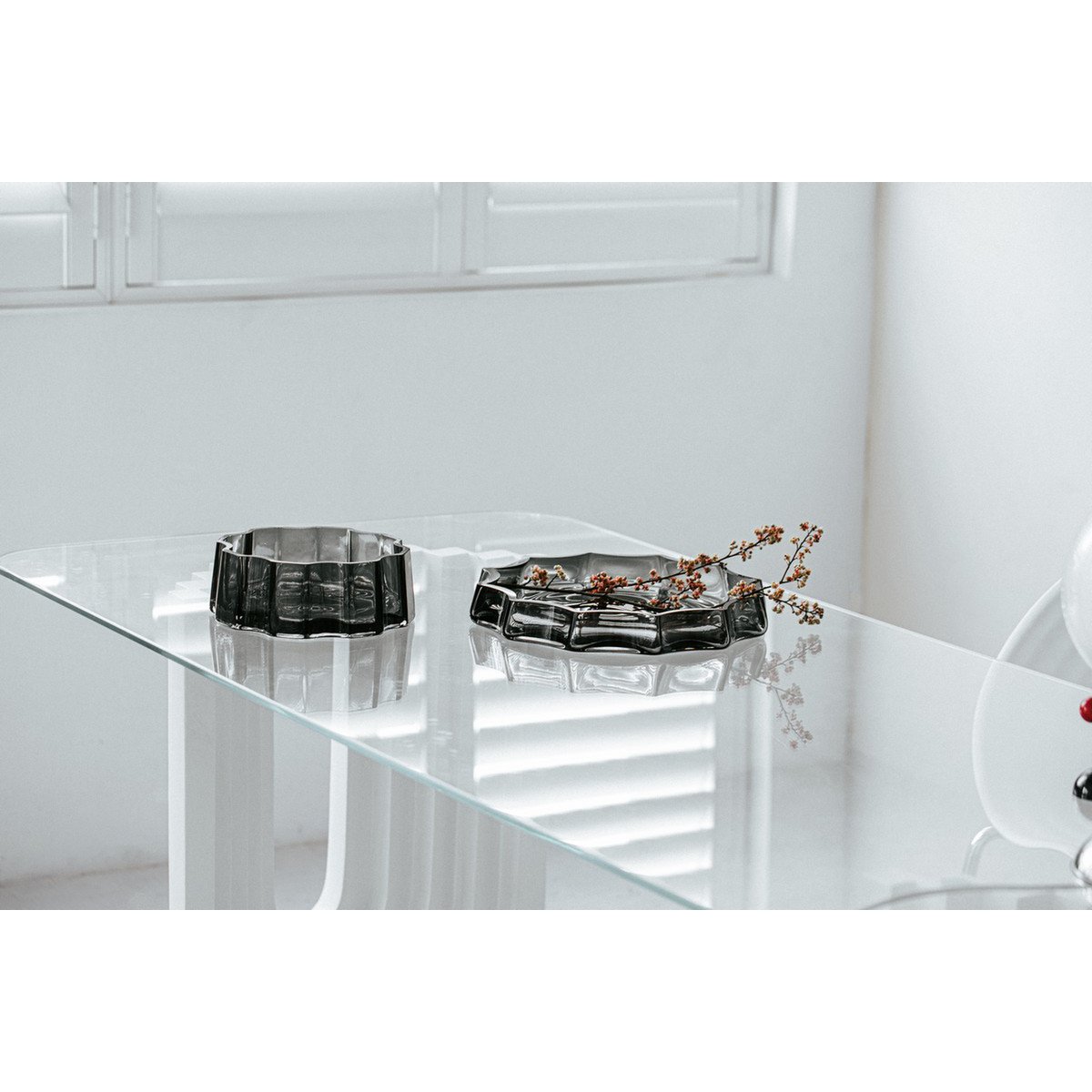 Grand bol ou récipient de luxe moderne-classique, design élégant, LENOX 05 Gris