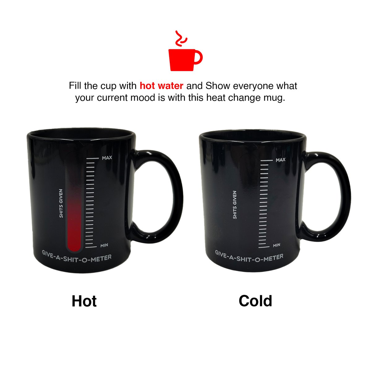 Mad Monkey - Mug "Give a Shit" - avec changement de couleur