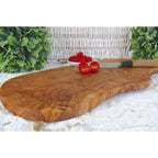 Planche à découper rustique 35-39 cm de long en bois d'olivier