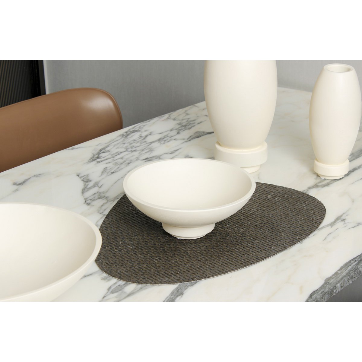 Grand Bol Design Moderne, en micro ciment, noir, RUD12WH
