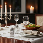 Salière et poivrière façon cristal arabesque argent