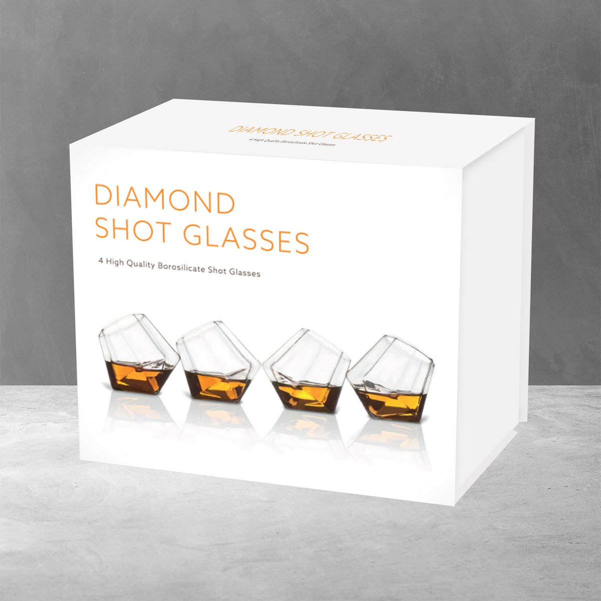 Mad Monkey - Verres à shot Diamond (lot de 4) avec coffret cadeau