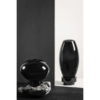 Vase boule design innovant, verre noir, RUD00_Luxury Edition