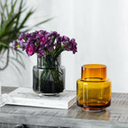 Art de la Table Petit vase au design moderne et classe de style rétro, couleur ambre, TYLER07AM Zistyhome art de la table