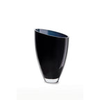 vase en verre de forme parabolique inversée oblique, BULED 30 Inkt Blue, verre de luxe 9mm