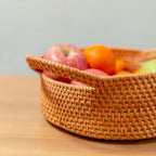 Petit panier de rangement en rotin Panier décoratif SUWARI (2 tailles) idéal comme panier à pain ou bol à fruits