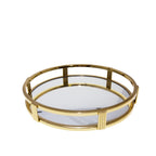 Plateau miroir rond doré 34x34x5cm