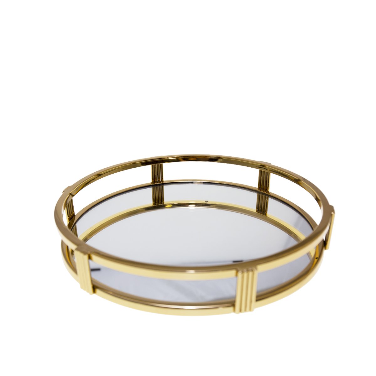 Plateau miroir rond doré 34x34x5cm