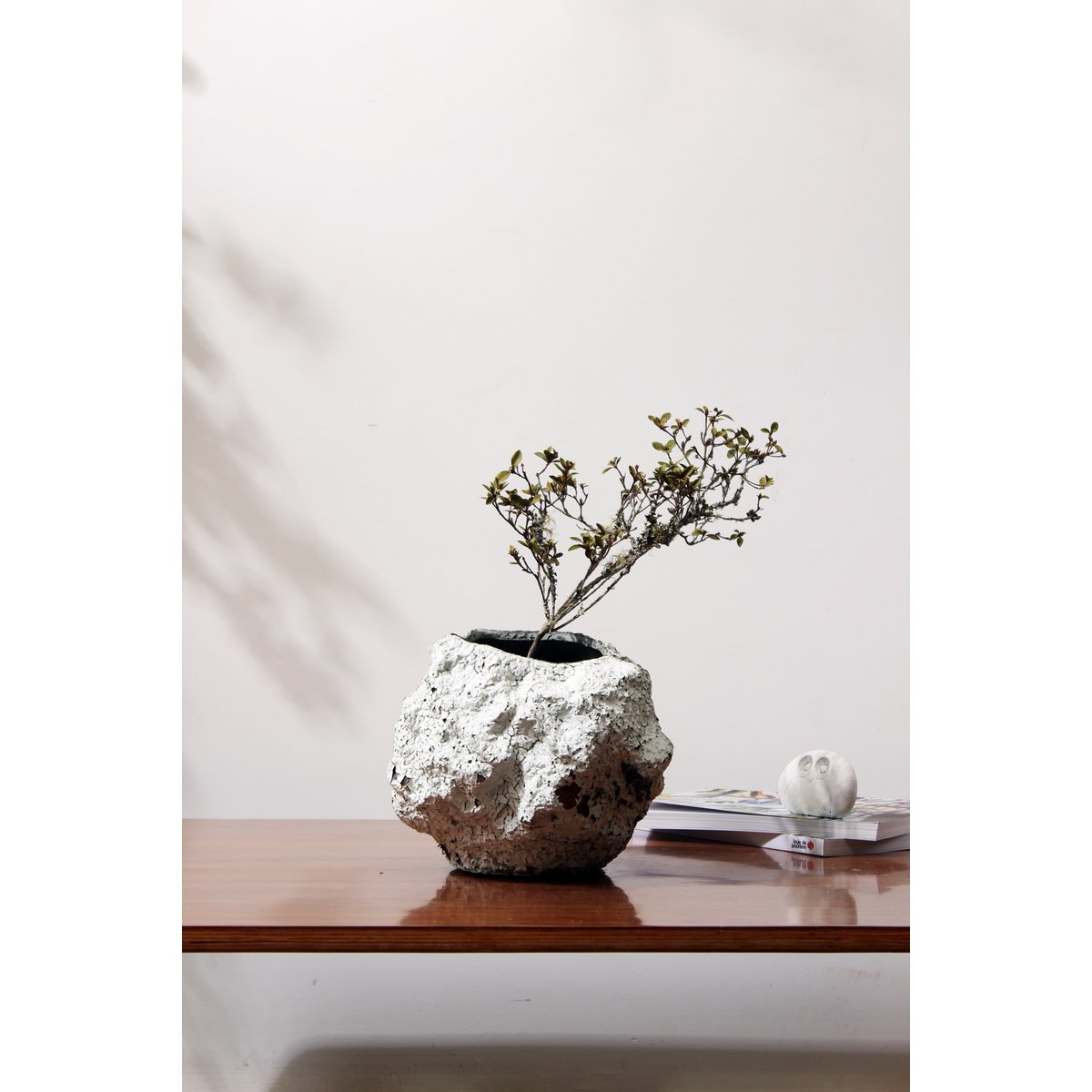 Vase en céramique w. look rock, design naturel tendance.CHU20WH
