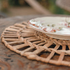 Set de table (Ensemble de 2, 4 ou 6) CARUBAN | Set de table Boho rond de 38 cm en jacinthe d'eau